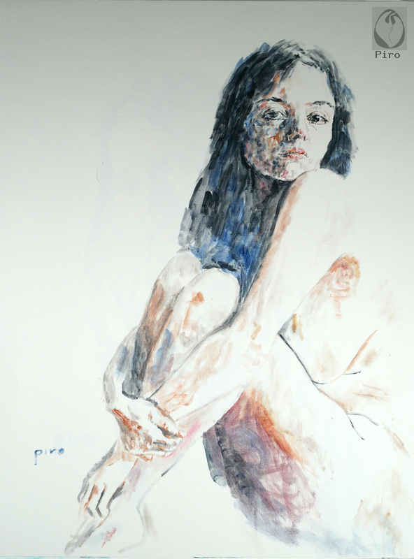 oil on paper - olio su carta di Piro
